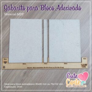 GABARITO PARA PORTA POST IT - 76x76mm ou 76x102mm