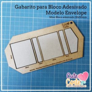 Gabarito para Porta Bloco adesivado modelo ENVELOPE - BLOCO 38x50x10m