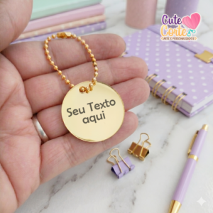 SEU TEXTO - PINGENTE 1 FURO - 3x3cm