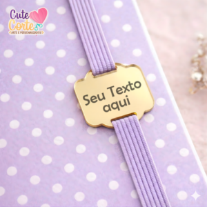SEU TEXTO - Passante de Elástico Plaquinha