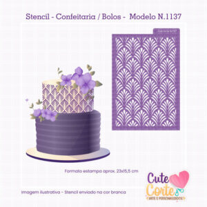 STENCIL PARA BOLOS - CONFEITARIA - MOLDE VAZADO - N1137