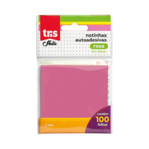 NOTA AUTOADESIVA - TRIS HOLIC POP - 76X76MM X 50 FOLHAS - ROSA PINK