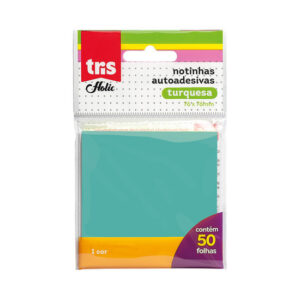 NOTA AUTOADESIVA - TRIS HOLIC POP - 76X76MM X 50 FOLHAS - TURQUESA