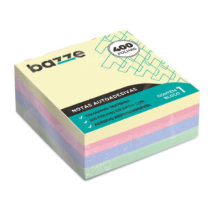 NOTA AUTOADESIVA - BAZZE - 76X76MM X 400 FOLHAS - Polybag 1UN