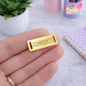 2027 - CUTE COM CORAÇÃO - RETÂNGULO - 3x1CM