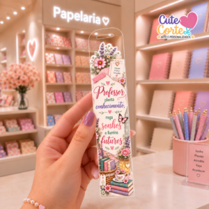 DTF UF - Adesivo para Marcador de Páginas - Coleção Professores - Floral Delicado